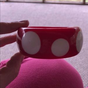 Red and white polka dot bracelet